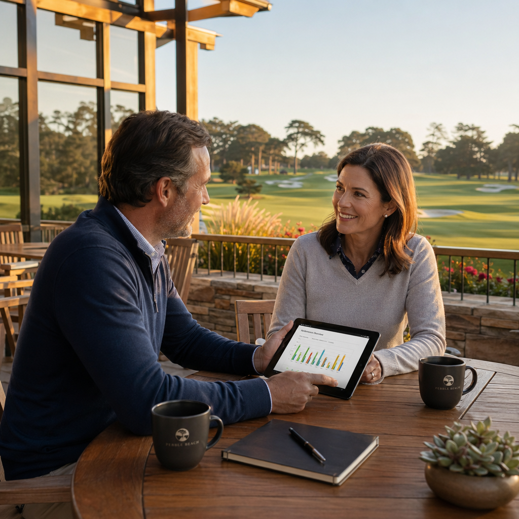 Erstgespräch auf der Clubhaus-Terrasse